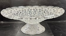 Elegant Vintage Large Heavy Crystal Footed Serving Bowl 13” Wide X 5” High