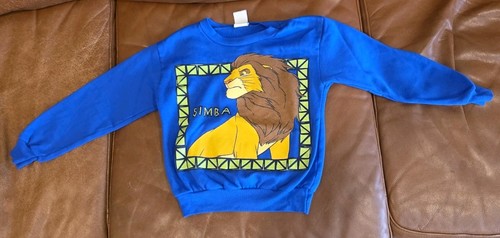 Vtg Y2K Disney Royal Blue Lion King Mufasa Sweatshirt Size 7 Flaws See Details