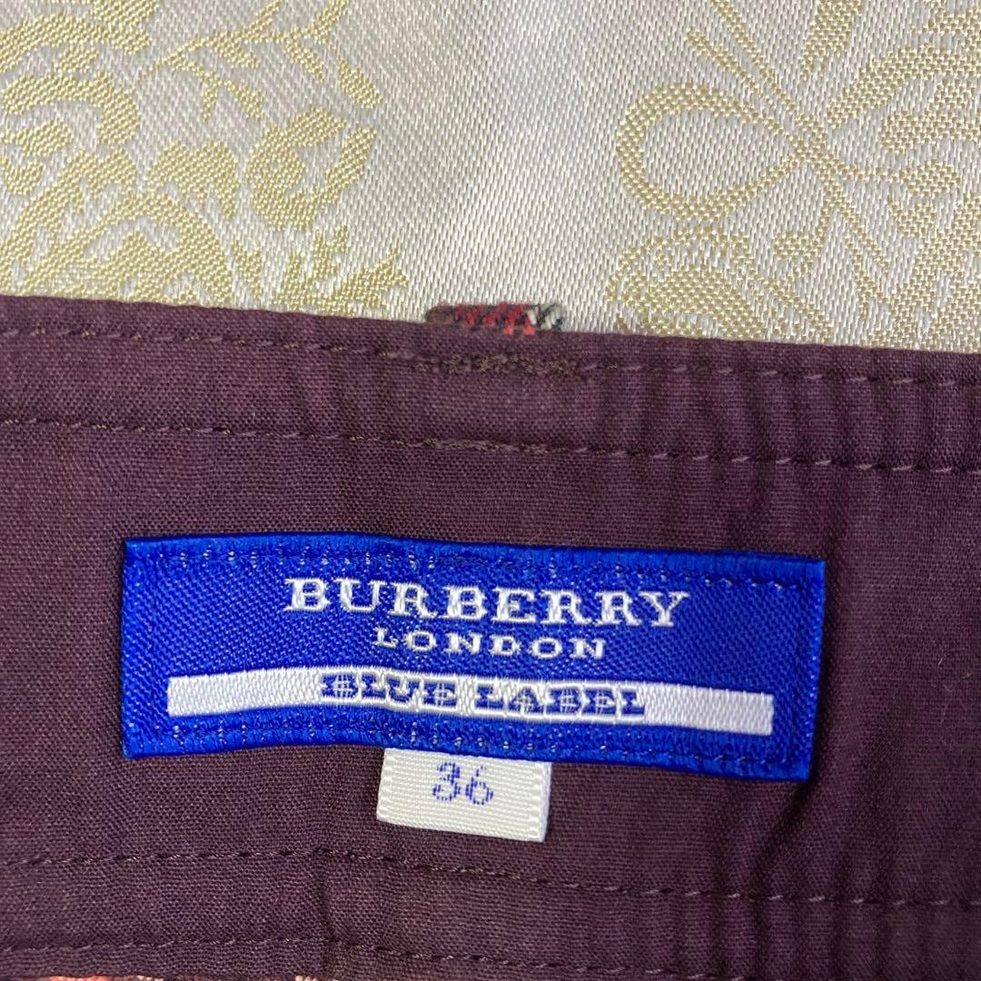 BURBERRY Blue Label Nova Check Mini Skirt Pink Brown Embroidered 36 S Japan