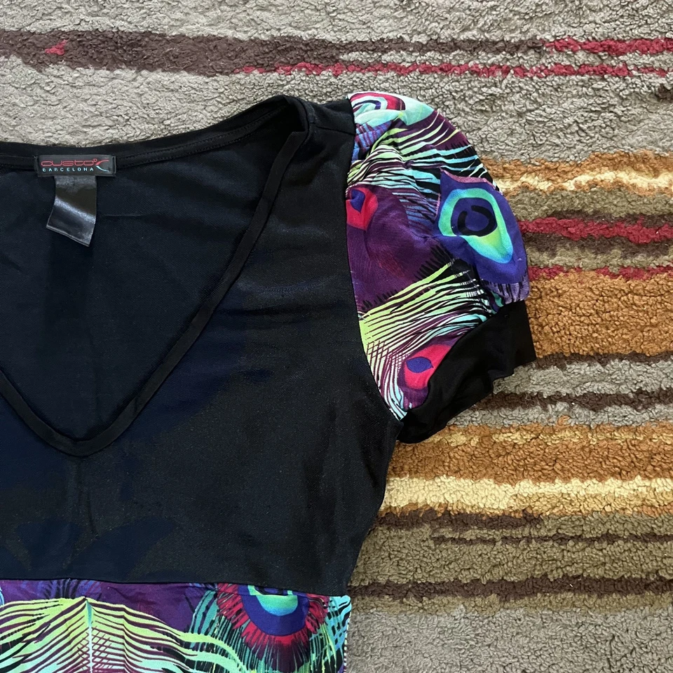 Vestido Custo Barcelona Mujer Talla Pequeña Colorido Artístico Ecléctico Boho Foto 4 de 4