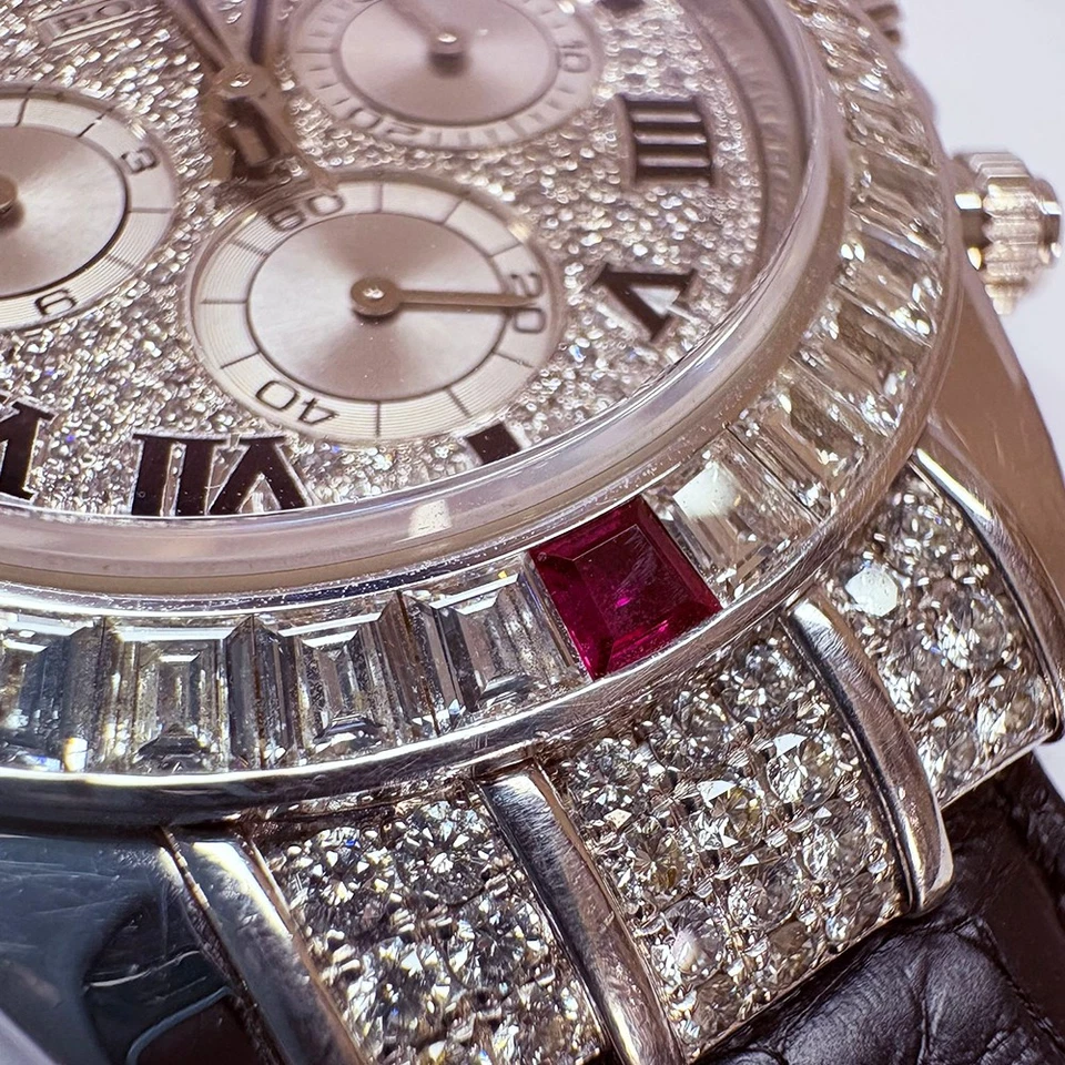 2001 Rolex Daytona 1165994RU, Gold, Pave Diamond Roman, Baguette Diamond & Ru... - Image 2 of 4
