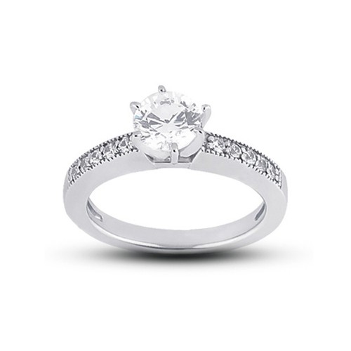 1.85ct F-SI2 Round Natural Diamonds 14k Vintage Style Ring with Wedding Band - Bild 2 von 7