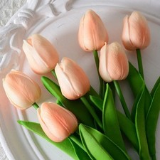 5PCS Tulips Artificial Flowers Real Touch Flowers Tulip Bouquet Decor Fake Tulip