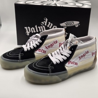 スニーカー Vans X Palm Angels Vans Vault Palm Angels Sk8 Mid Shoes Mens Size 8 Black White