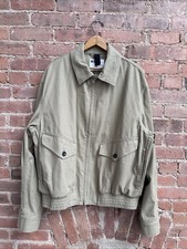 MHL Margaret Howell Slant Pocket Bomber Jacket, Sage 100 Recycled Cotton Twill