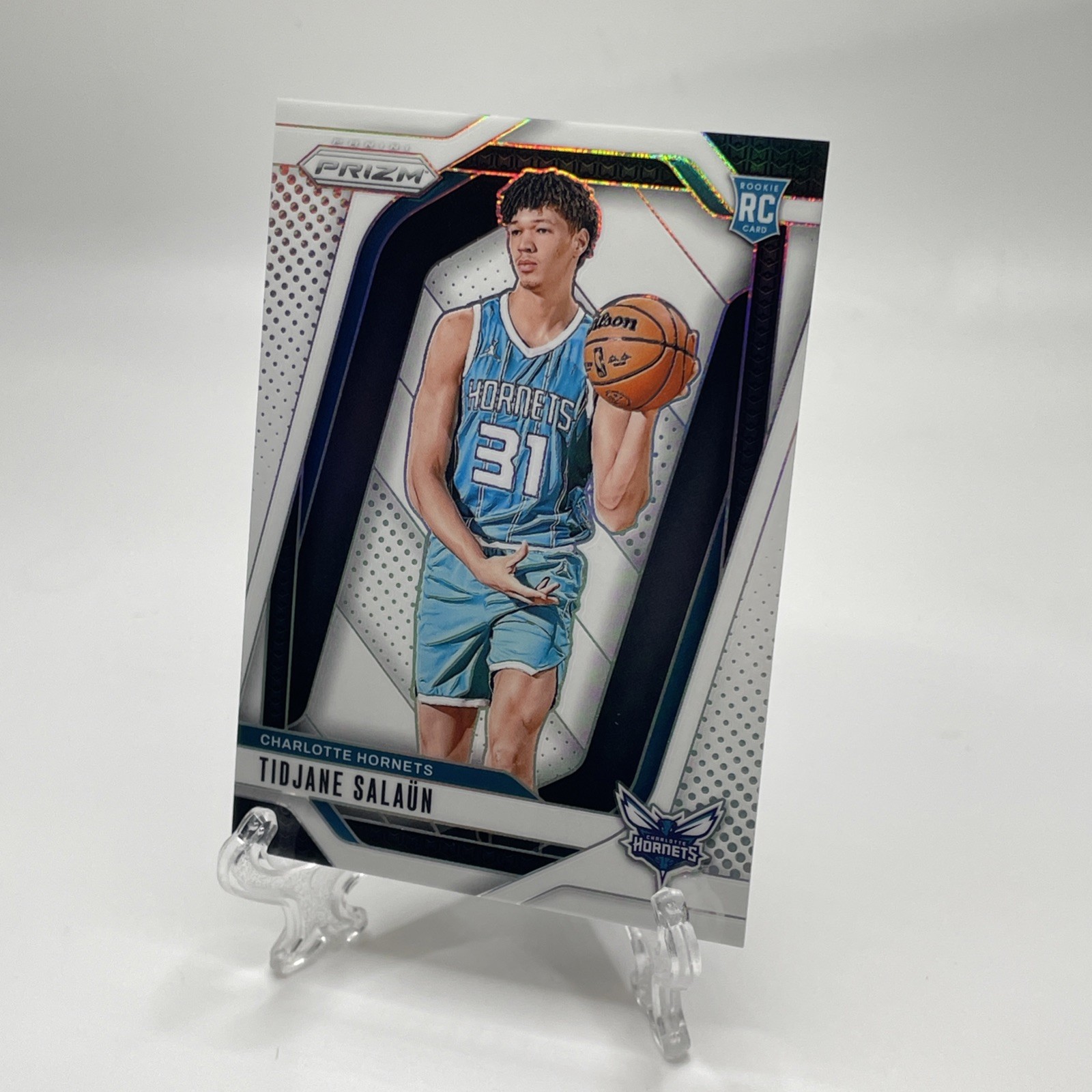 2024-25 Panini Prizm - Tidjane Salaun #262 TRUE WHITE Prizm (RC) 1/175 Hornets