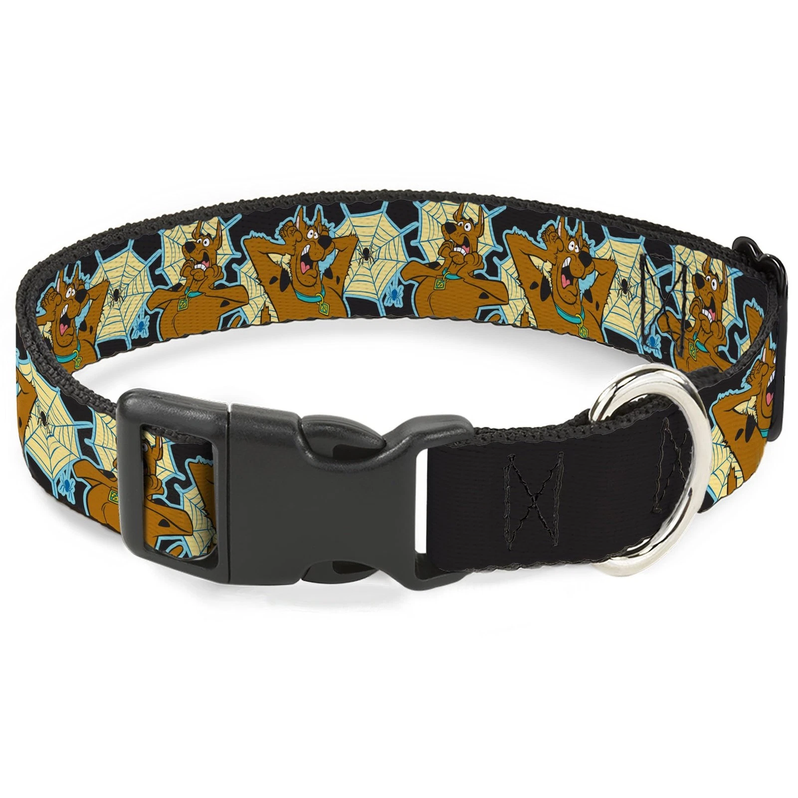 Scooby Doo Pet Collar, Dog Collar Plastic Buckle, Scooby Doo Scared Spider Web P