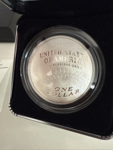 RARE 2014 P MLB Baseball Hall of Fame Proof Silver Dollar HOF Coin Box + COA - Picture 3 of 7
