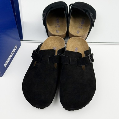 #ad Birkenstock Boston Black Suede Leather Soft Footbed Clog Men and Women Shoes $90.35