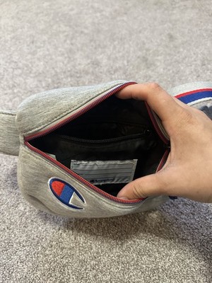 Champion Waist Bag Fanny Pack Gray Logo Adjustable Strap Unisex