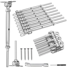 10 Pairs 1/8" Cable Railing Kit Swage Toggle Turnbuckle Hardware, Adjustable ...