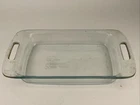 Vintage Pyrex Clear Glass 9x13 Inch Rectangular Baking Dish Casserole USA