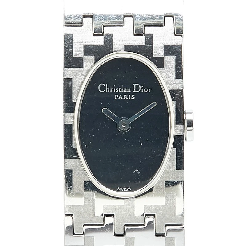 Montre femme Dior Miss Dior D70 100 quartz cadran noir acier inoxydable 15,5 cm