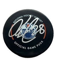Jack Roslovic Edmonton Oilers Signed Official NHL Game Puck COA