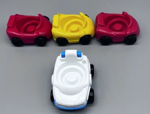 Fisher Price Chunky Little People Cars And Police Cat Lot Vintage