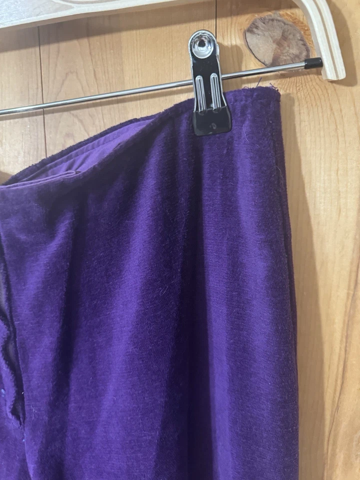 Women’s Sz Small 1970s Bellbottom Pants Hippie Boho  Purple Velour/velvet Unique - Image 3 of 4