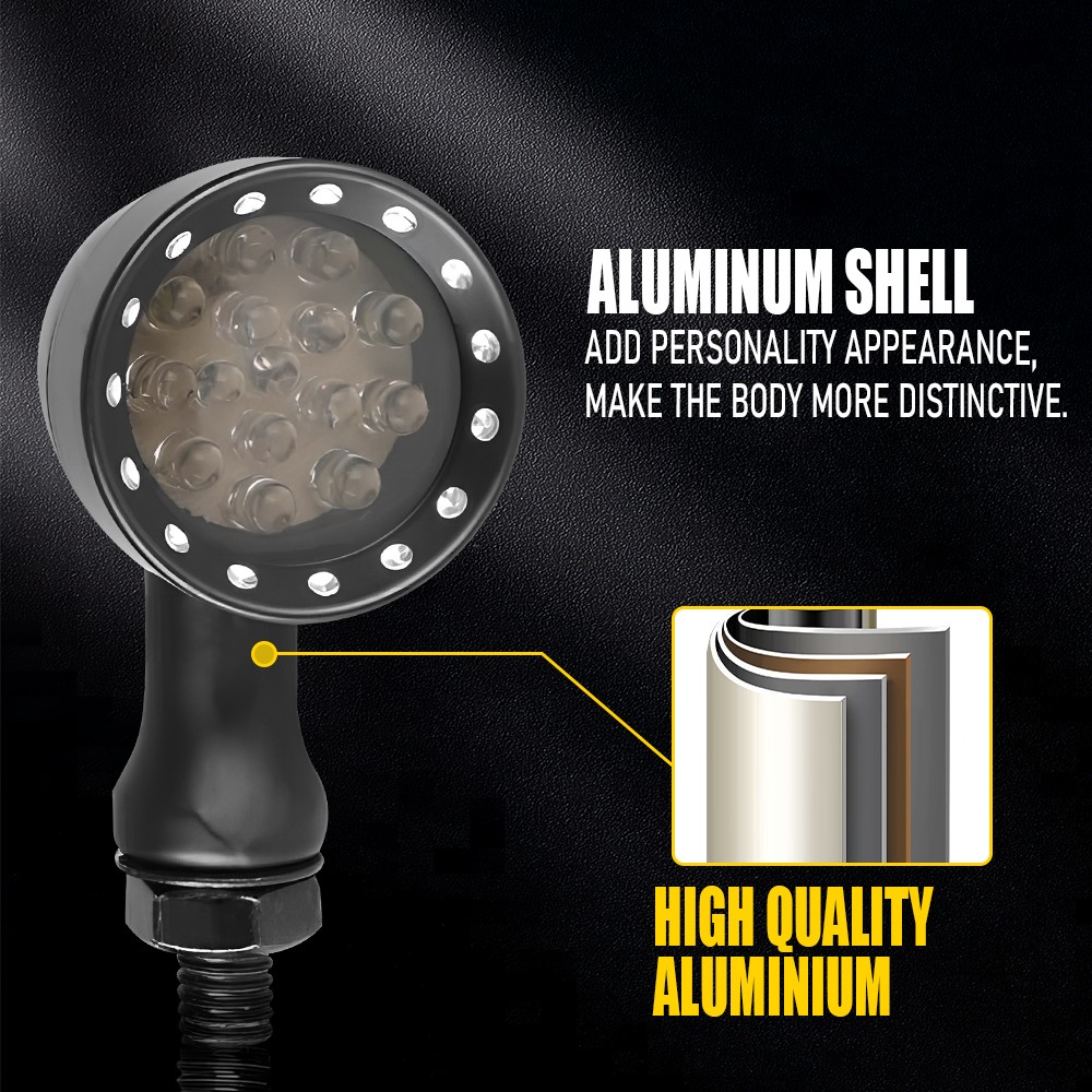 2PC LED Motorcycle Turn Signal Indicator Amber Light Blinker Mini Lamp Universal