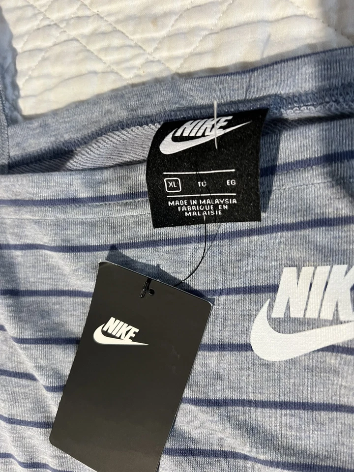 Vestido Nike Ashen Pizarra Azul Difuso Rayas Niñas Talla Extra Grande Foto 4 de 4