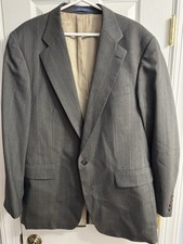 VTG Chaps Ralph Lauren Black Pinstriped Two Button Sport Coat 44R