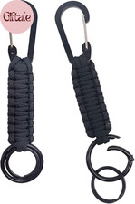 Paracord Keychain Carabiner with Strap, Tactical Paracord Carabiner Keychain, Ke