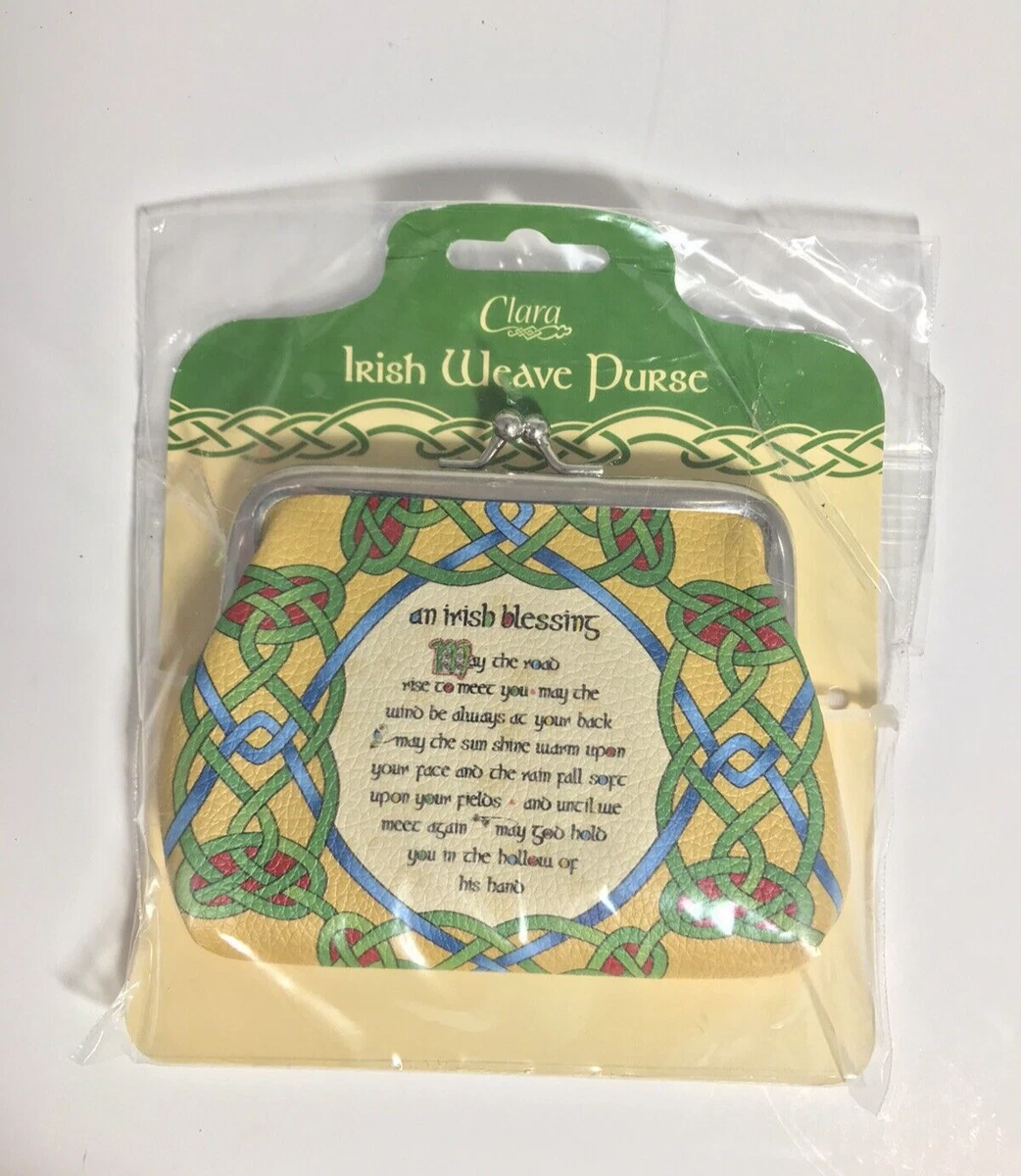 Royal Tara Womens Irish Blessing Coin Purse With Irish Weave Clip
