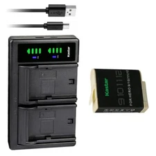 LTD2 Charger & 1 battery for Gopro HERO12 Black HERO11 HERO10 HERO9 ADBAT-001