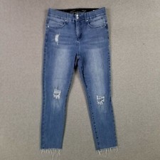 Seven7 Jeans Size 10 High Rise Skinny Jegging Ankle Distressed Stretch Waistband