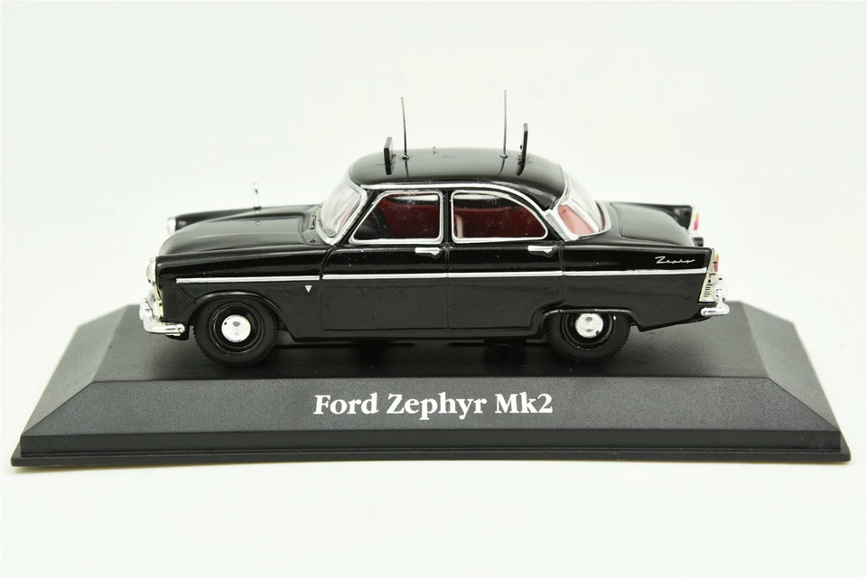 ATLAS 1:43 Ford Zephyr Mk2 Negro Coche de Policía Británica Modelo DieCast Metal Foto 3 de 4