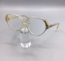 VALENTINO M018 B Vintage 80s NOS Cat-Eye Sunglasses for Women Clear Champagne