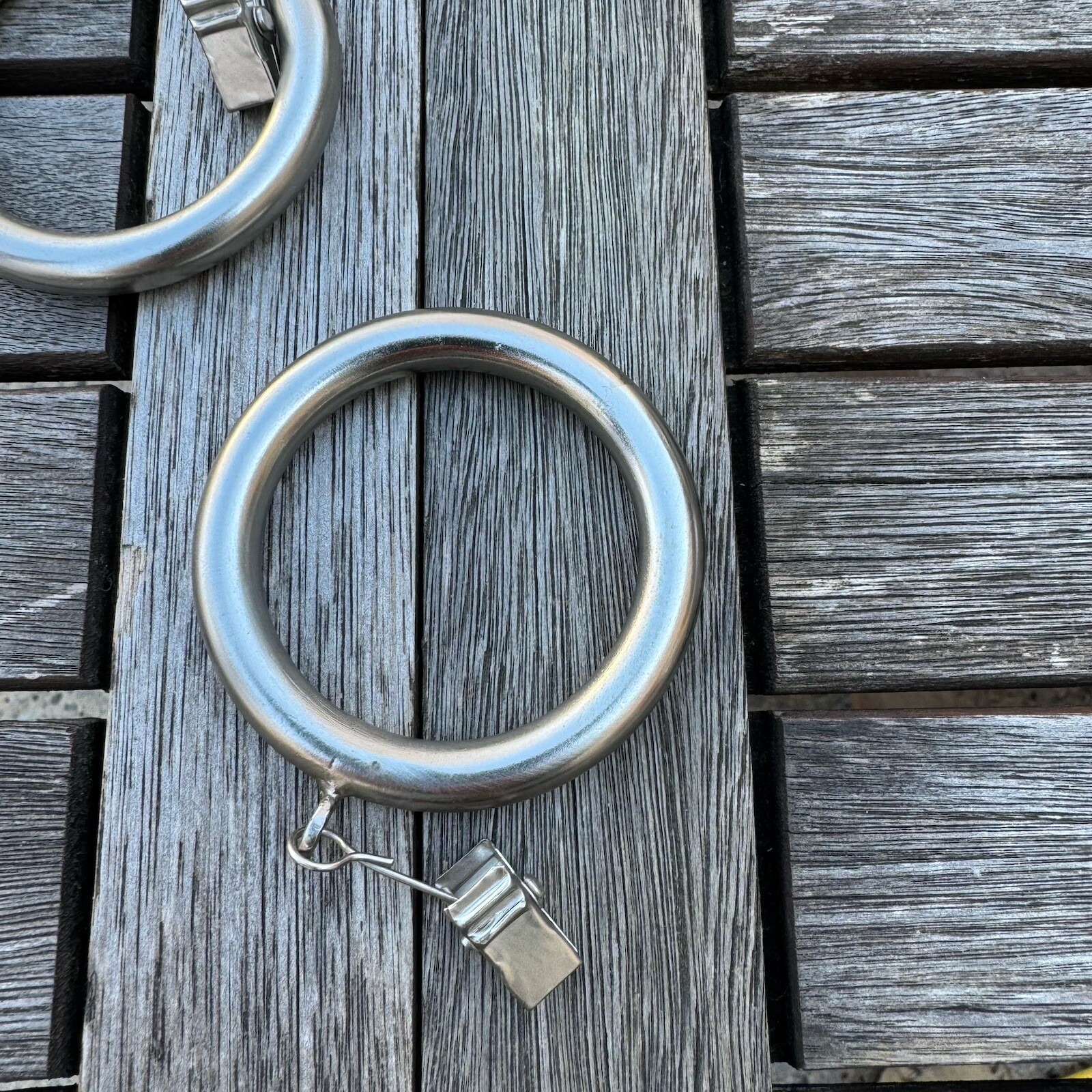 Pottery Barn Standard Curtain Clip Rings Large Matte Nickel Set of 12