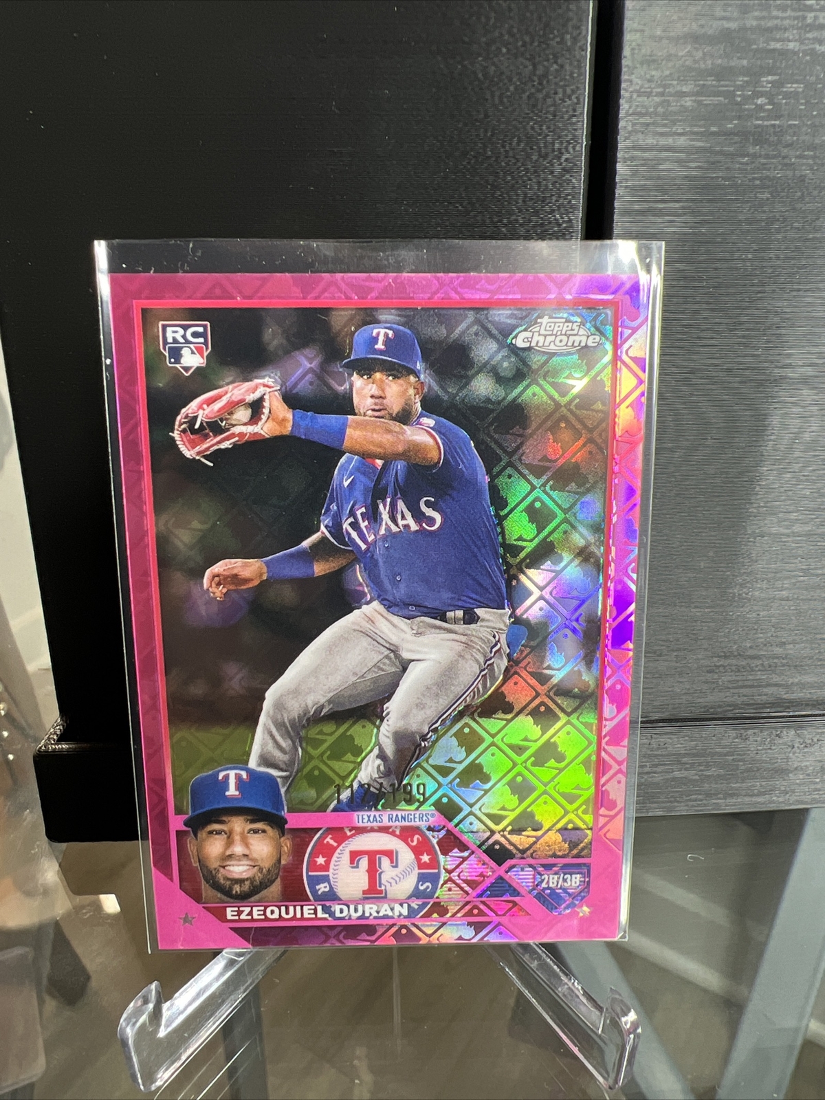 2023 Topps Chrome Logofractor Pink Refractor #36 Ezequiel Duran RC /199