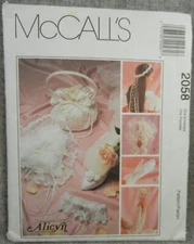 McCalls 2058 Bridal Accessories Garter Square Heart Pillow Flower Girl Uncut