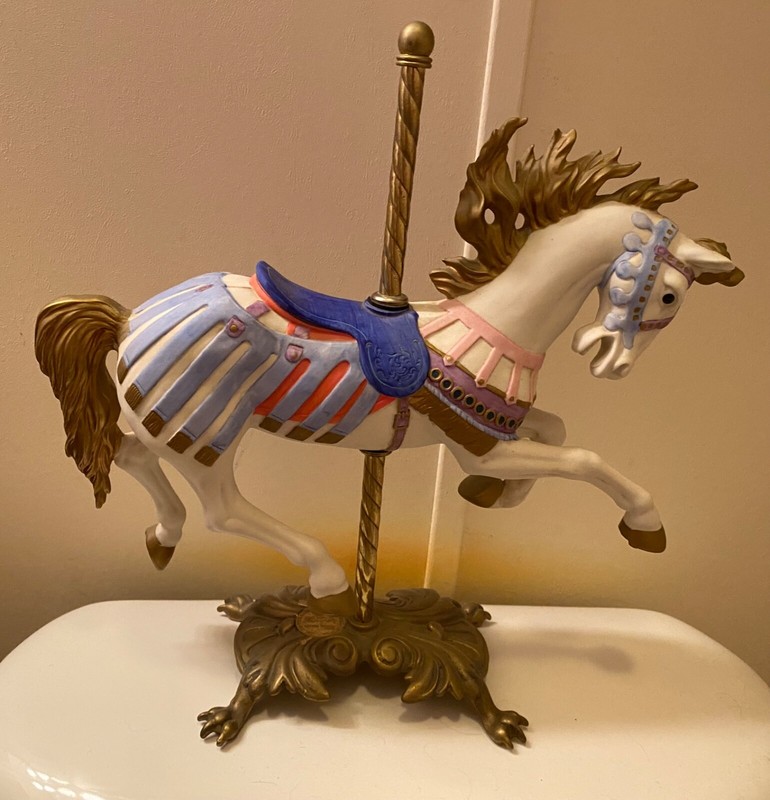 ceramic 12 inch carousel horse by Toby Fraley