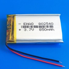 3.7V 850mAh Li po Rechargeable Battery for MP3 MP4 Speaker GPS Recorder 802540