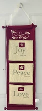 2008 DAYSPRING 3-Pocket Hanging Felt Christmas Card Holder Christian Scripture