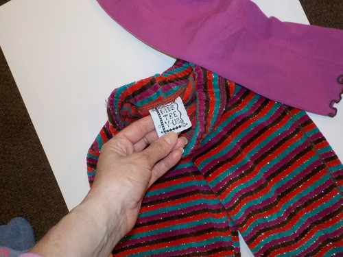 Mis Tee V-us Girls Long Sleeves Owl Top & Striped Glitter Bell Pants Size 5/6 - Picture 3 of 7
