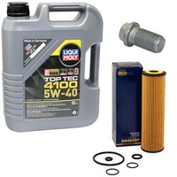 MotoröL Set 5W-40 5 Liter + ÖLfilter SH 4030 P + Schraube FüR Mercedes C-Klasse