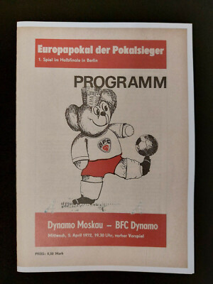 Kopie BFC Dynamo Berlin - Dynamo Moskau 05.04.1972 EC DDR Europapokal Programm