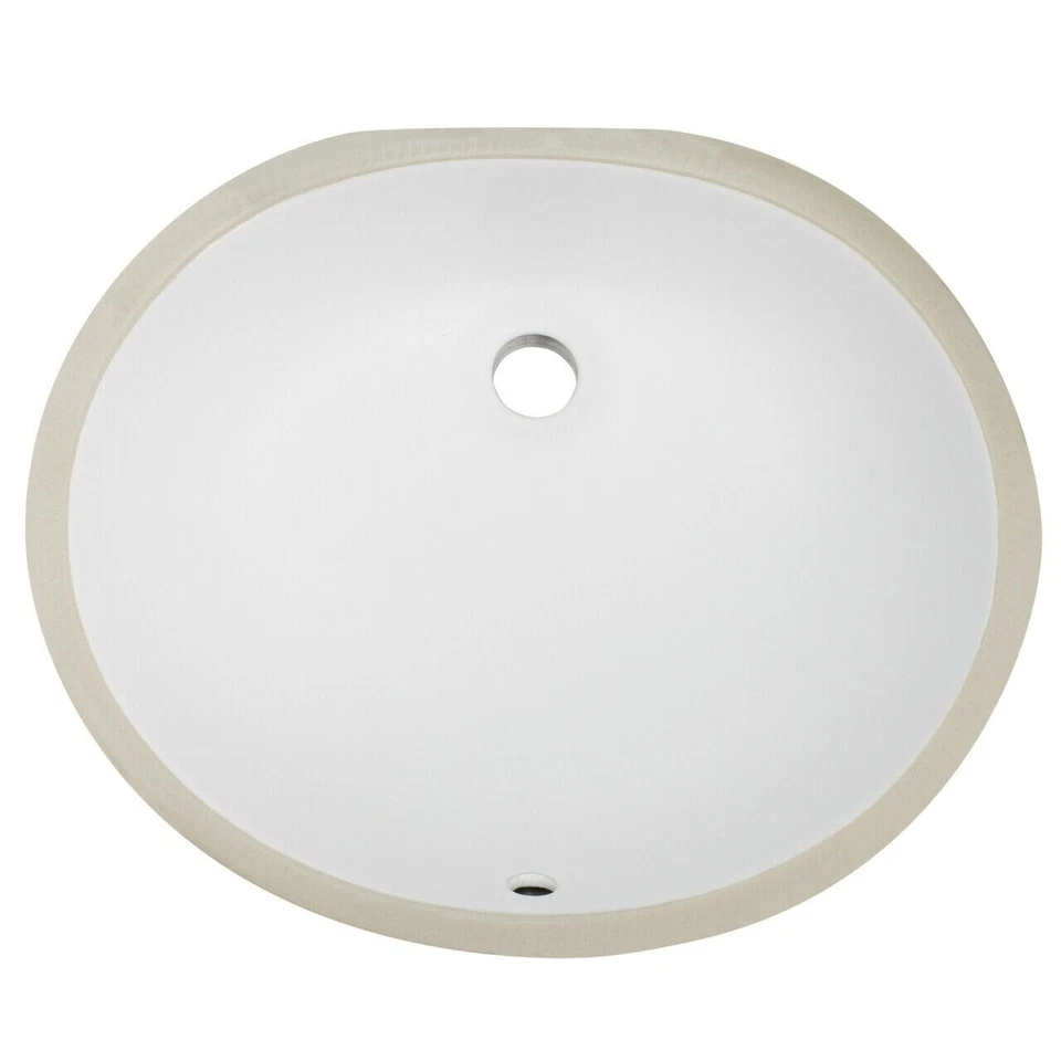 FREGADERO TOCADOR OVALADO 19.5" TICOR S640 BELFAST SERIES CERÁMICA UNDERMOUNT Foto 3 de 3