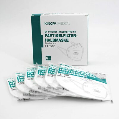 KINGFA FFP2 2x6er Box CE0598 Apothekenvers. Einzelverpackt Schutzmaske MHD 01/23