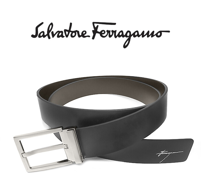 Ferragamo Belt Pin Buckle Leather Genuine Leather Black