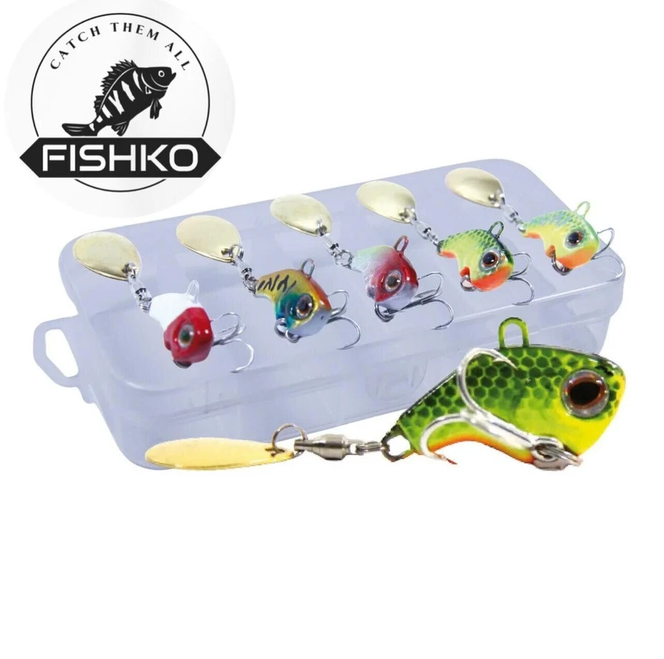 Jig Spinner 5x Spinnblätter inkl. Box Blinker Spin Tail Barsch Hecht Angeln - Bild 2 von 4