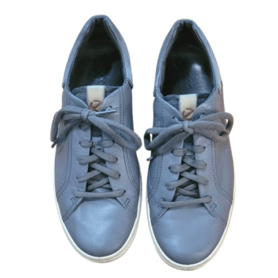Ecco Grey Leather Lace Up Sneakers