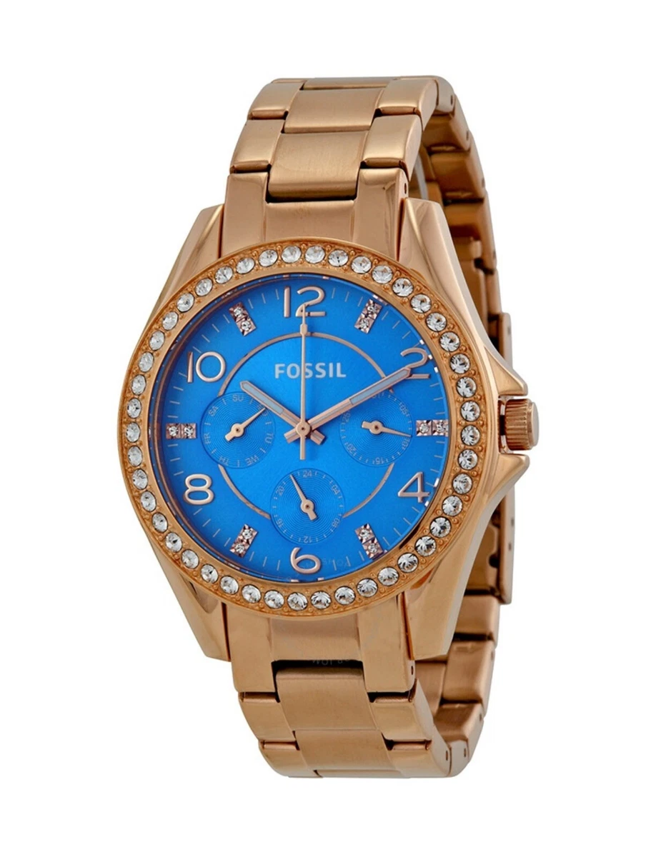 Fossil riley watch best sale blue