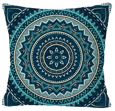 Cushion Cover Mandala Blue Gray Home Decor Yellow Black Throw PILLOW CASE 18x18" - Picture 5 of 19