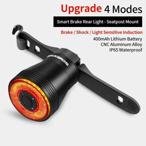 ROCKBROS Bike TailLights Smart Brake Sensor Rear Lights USB Charging Waterproof - Picture 11 of 18