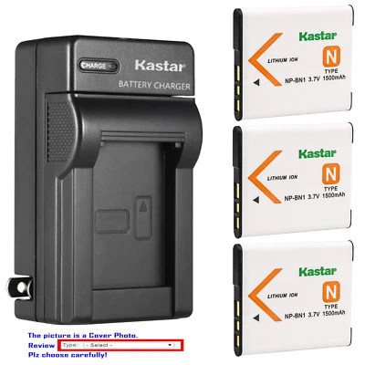Kastar Battery Wall Charger for Sony NP-BN1 BC-CSN & Sony Cyber-shot DSC-W560