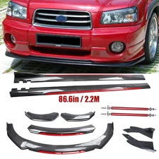 For Subaru Forester Front Bumper Lip Spoiler Splitter Side Skirt Carbon Fiber