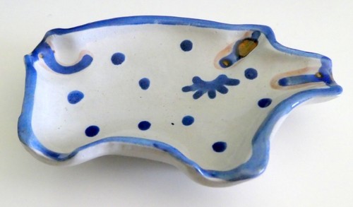 M A Hadley Pottery Pig Trinket Dish Tea Bag Holder Spoon Rest MINT - Picture 2 of 5