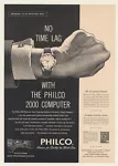 1960 Philco 2000 Computer System No Time Lag Print Ad